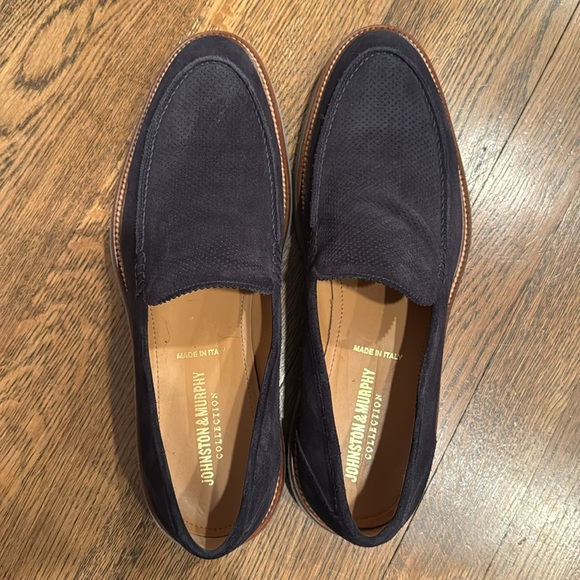 Johnston & Murphy Jameson Perfed Venetian, Navy Italian Suede, Size 11 - Picture 5 of 7